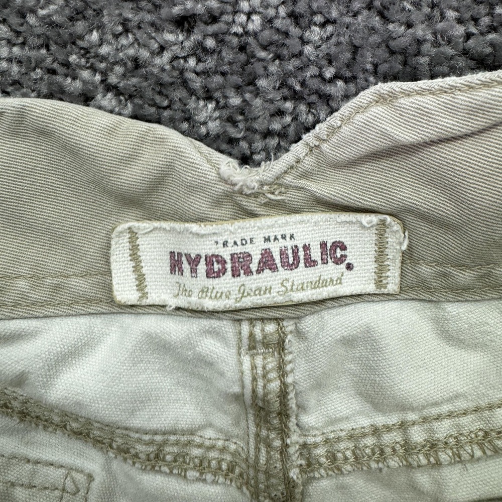 Hydraulic Shorts Womens 7/8 Beige Cargo Twill Pockets Casual Summer City Outdoor - Picture 3 of 10